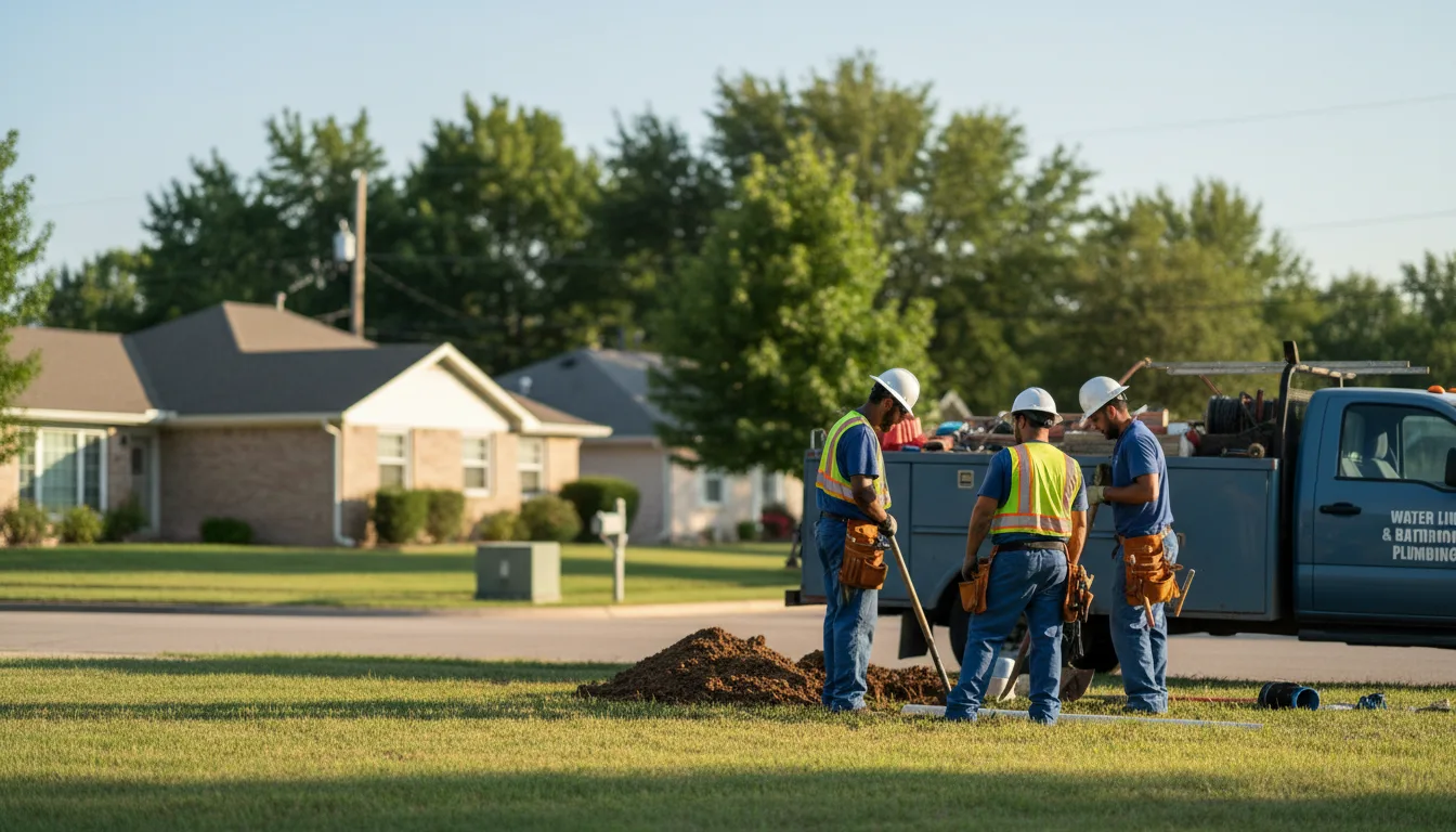 Residential water line and bathroom plumbing service in Versailles, MO